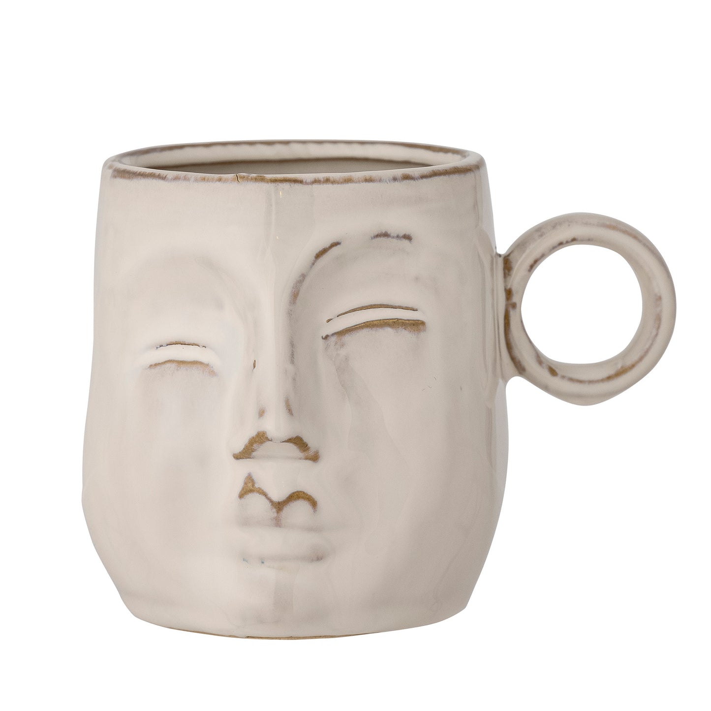 Sculpted stoneware mug