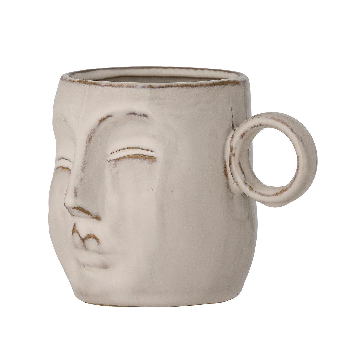 Sculpted stoneware mug